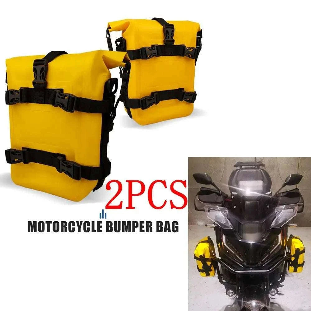 Motorcycle Crash Bar Waterproof Storage Bag for GS, ADV & More-2x no logo yellow