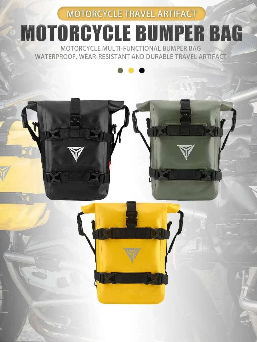 Motorcycle Crash Bar Waterproof Storage Bag for GS, ADV & More-2x no logo yellow