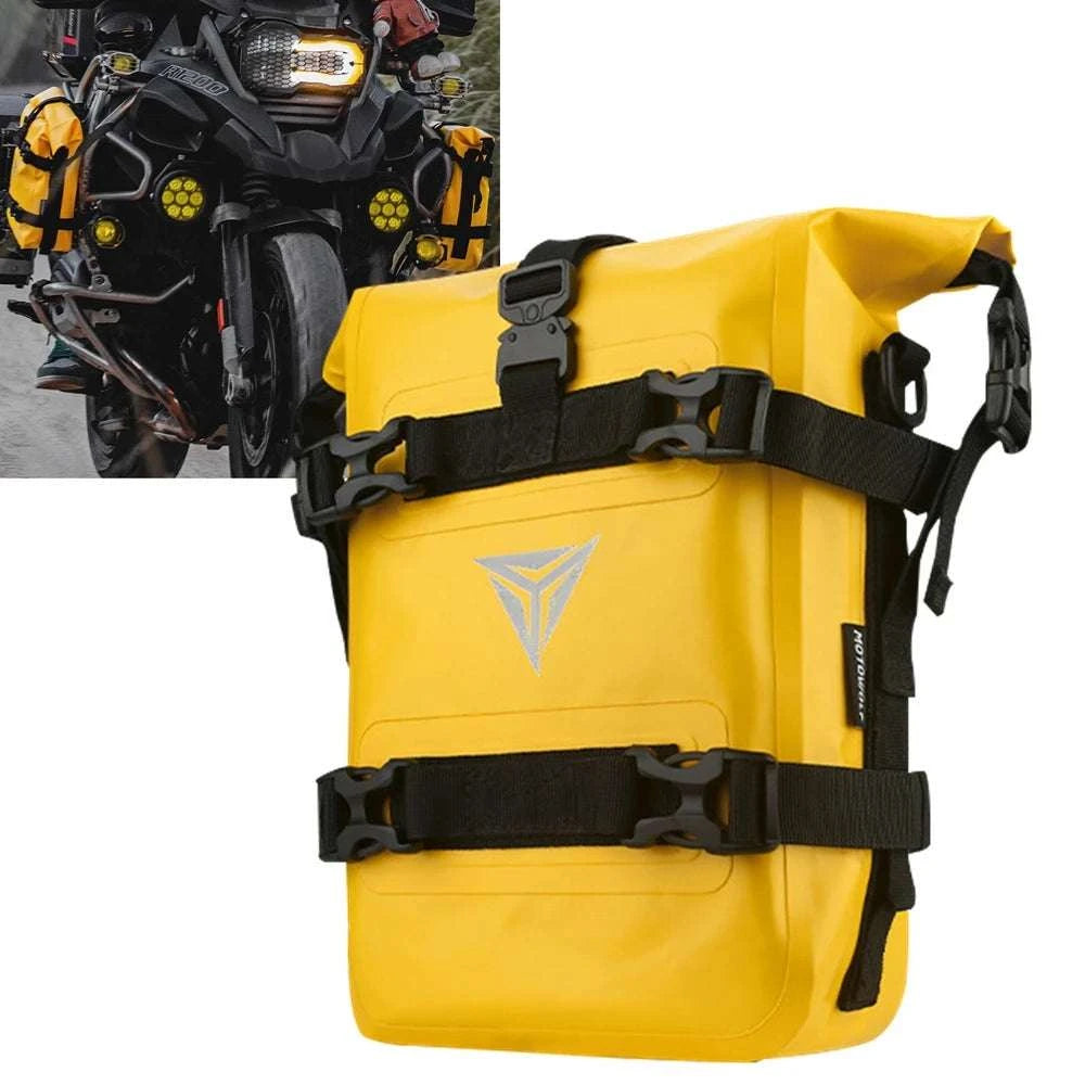 Motorcycle Crash Bar Waterproof Storage Bag for GS, ADV & More-2x no logo yellow