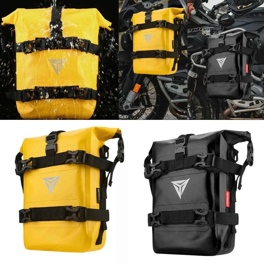 Motorcycle Crash Bar Waterproof Storage Bag for GS, ADV & More-2x no logo yellow