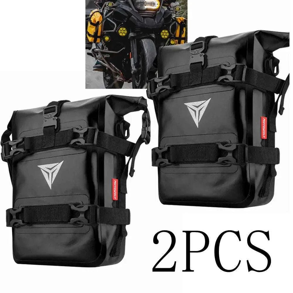 Motorcycle Crash Bar Waterproof Storage Bag for GS, ADV & More-2x no logo yellow
