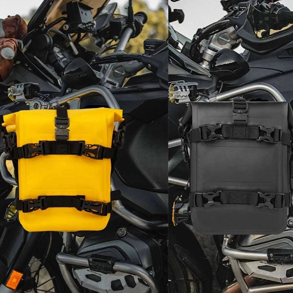 Motorcycle Crash Bar Waterproof Storage Bag for GS, ADV & More-2x no logo yellow