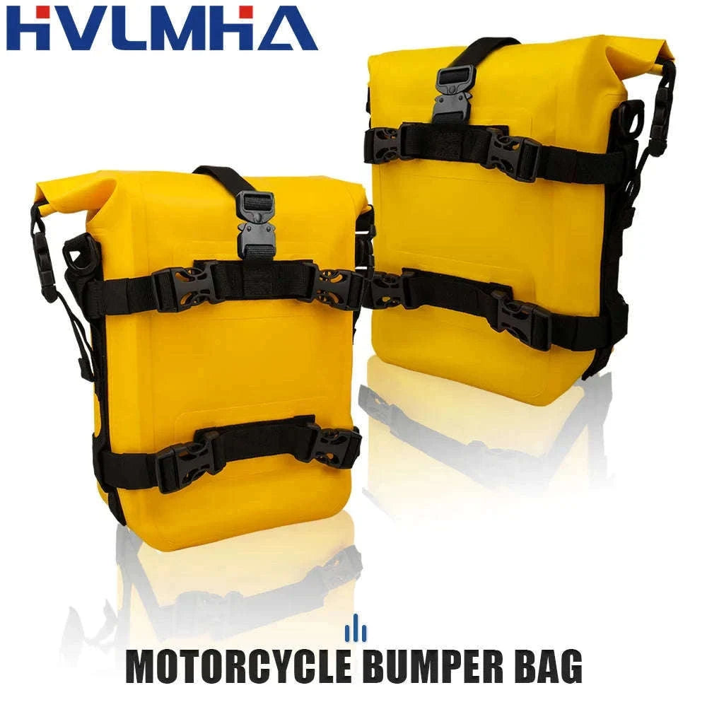 Motorcycle Crash Bar Waterproof Tool Bag 8L for BMW GS & Honda-logo  black 2pc