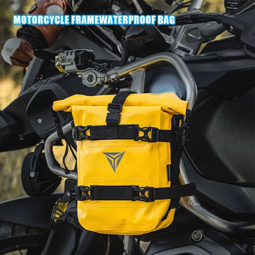 Motorcycle Crash Bar Waterproof Tool Bag 8L for BMW GS & Honda-logo  black 2pc