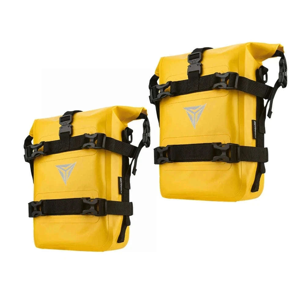 Motorcycle Crash Bar Waterproof Tool Bag 8L for BMW GS & Honda-logo  black 2pc