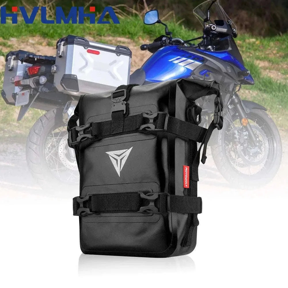 Motorcycle Crash Bar Waterproof Tool Bag 8L for BMW GS & Honda-logo  black 2pc