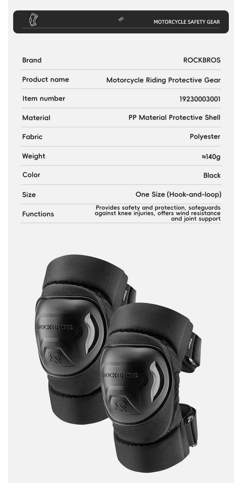 Motorcycle & Cycling Knee Pads Shockproof Anti-Fall Protection-HJ003