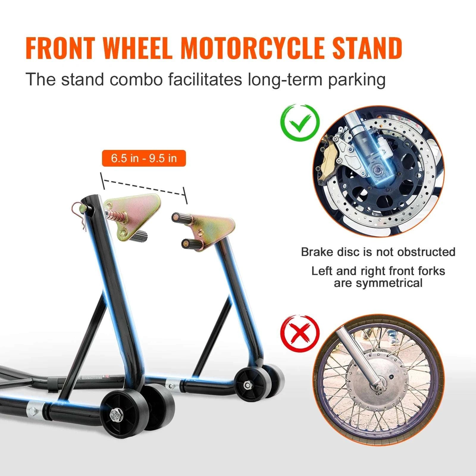 Motorcycle Front & Rear Stand Lift 850lb Heavy Duty Combo-Rear Wheel / GERMANY