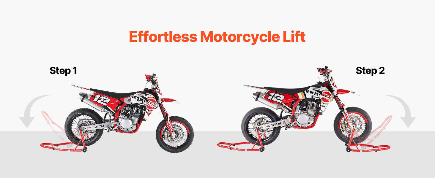 Motorcycle Front & Rear Stand Lift Combo 850lbs Adjustable-RED U  L Type / CZECH REPUBLIC