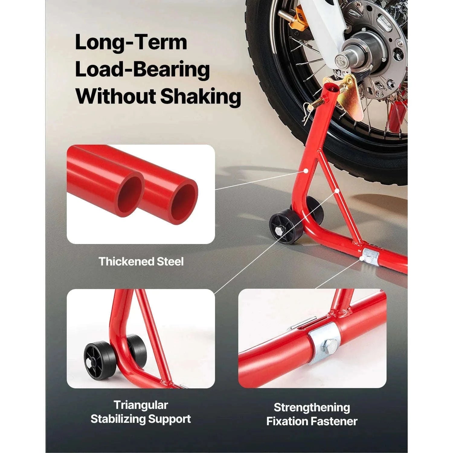 Motorcycle Front & Rear Stand Lift Combo 850lbs Adjustable-RED U  L Type / CZECH REPUBLIC