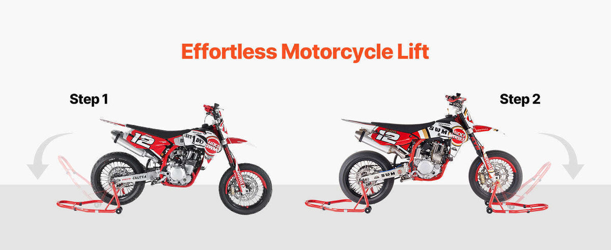Motorcycle Front & Rear Stand Lift Combo 850lbs Adjustable-RED U  L Type / CZECH REPUBLIC
