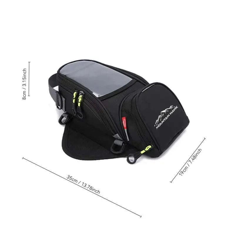 Motorcycle Fuel Bag with Phone Navigation Holder-black