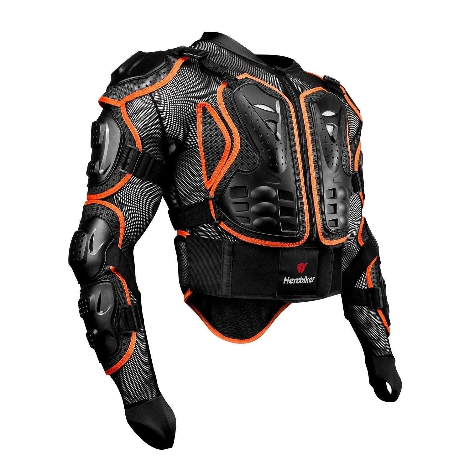 Motorcycle Full Body Armor Jacket with Spine Chest Protection-MC1001-Black / M