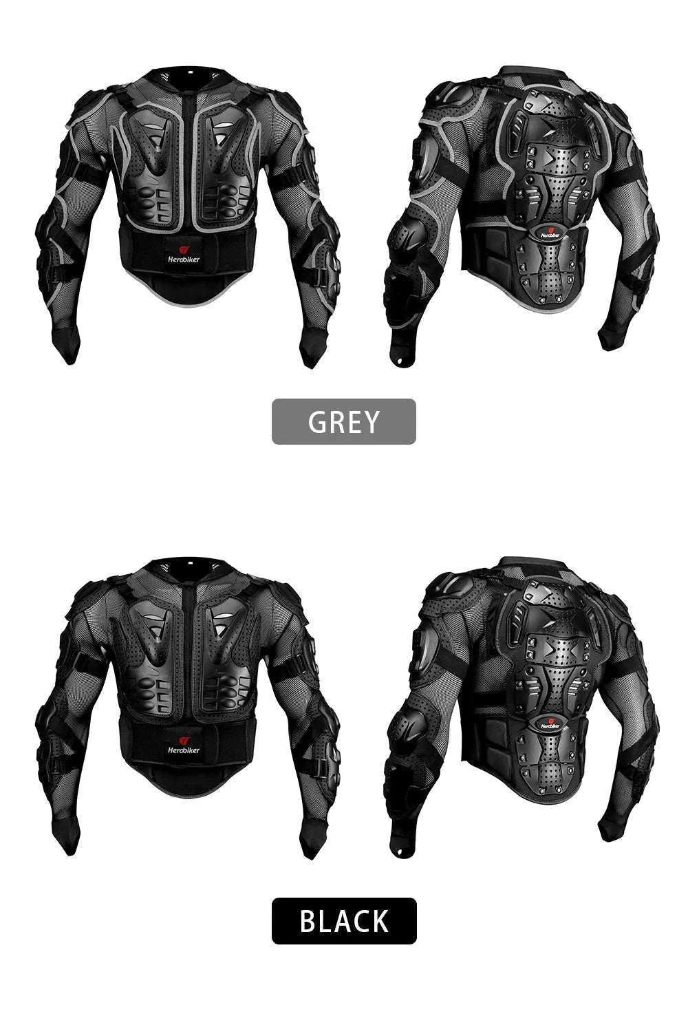 Motorcycle Full Body Armor Jacket with Spine Chest Protection-MC1001-Black / M