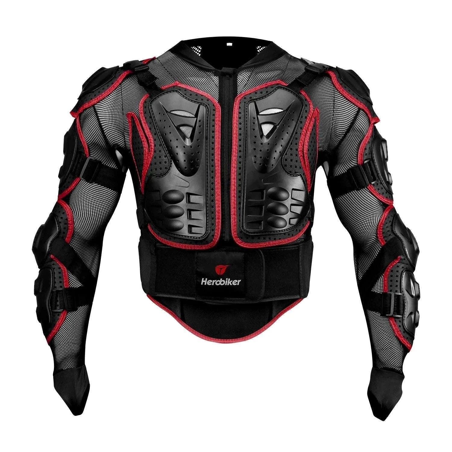 Motorcycle Full Body Armor Jacket with Spine Chest Protection-MC1001-Black / M