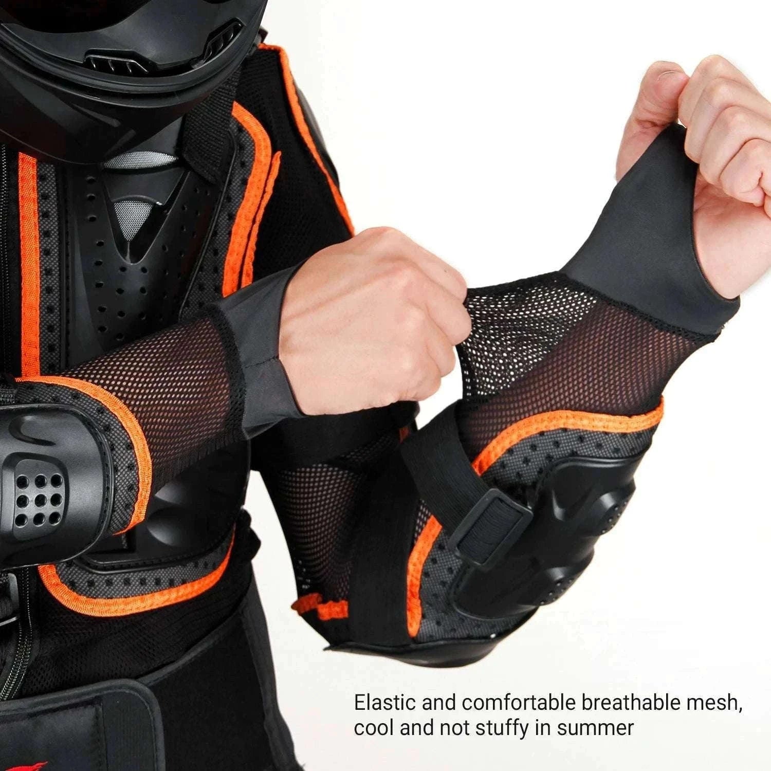 Motorcycle Full Body Armor Jacket with Spine Chest Protection-MC1001-Black / M