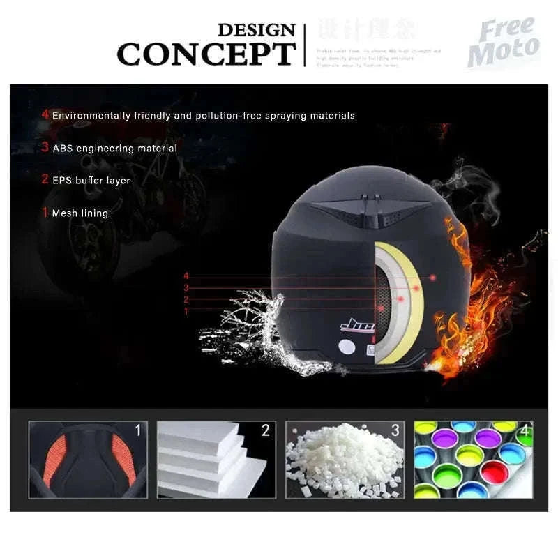Motorcycle Half Helmet with Dual Visor UV Protection Lightweight-