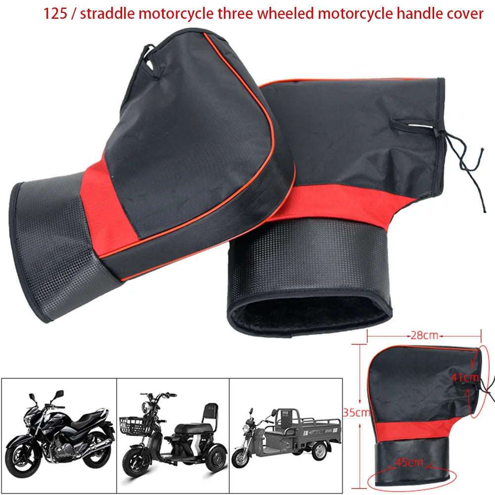 Motorcycle Handlebar Muffs for Warm Dry Winter Riding-Silver