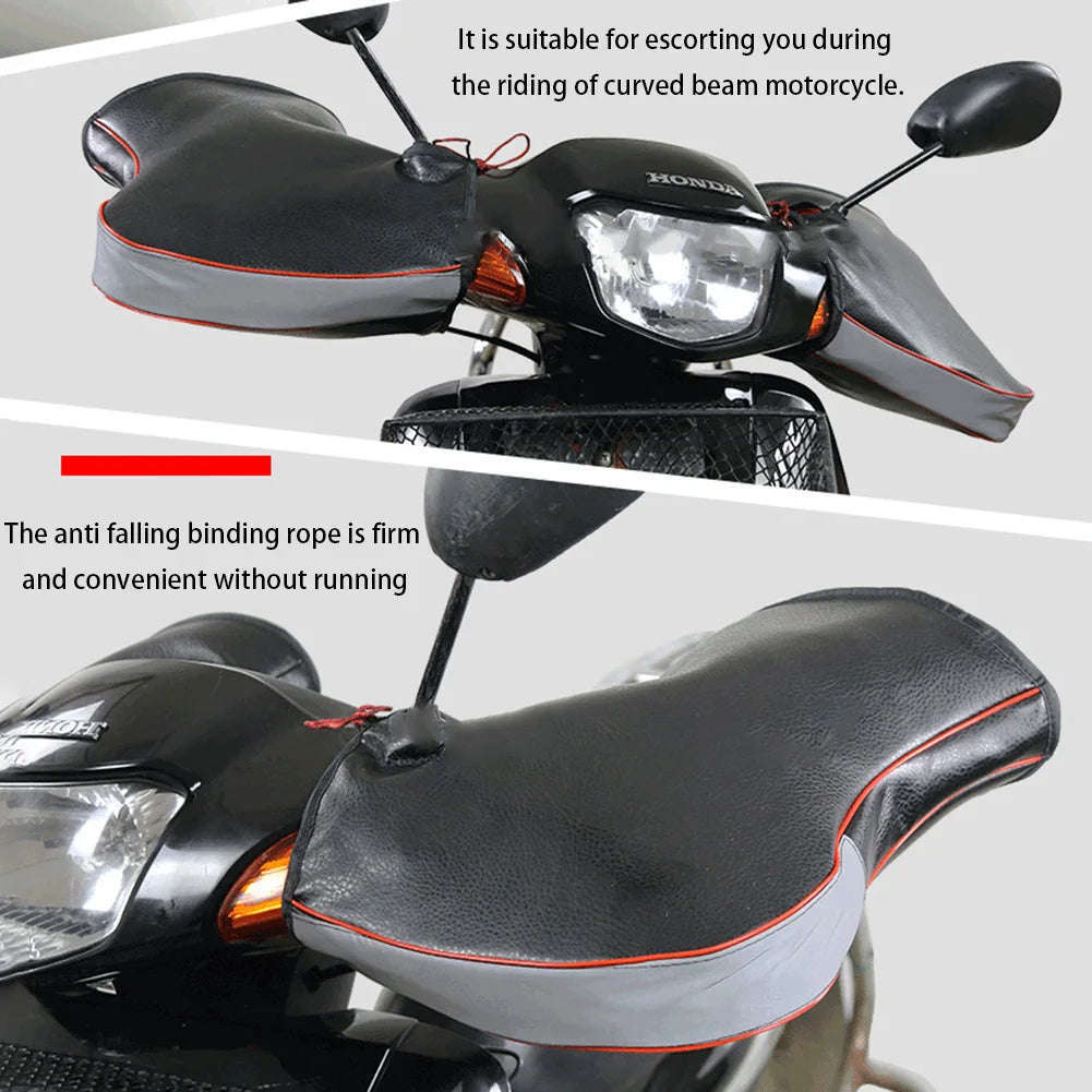 Motorcycle Handlebar Muffs for Warm Dry Winter Riding-Silver