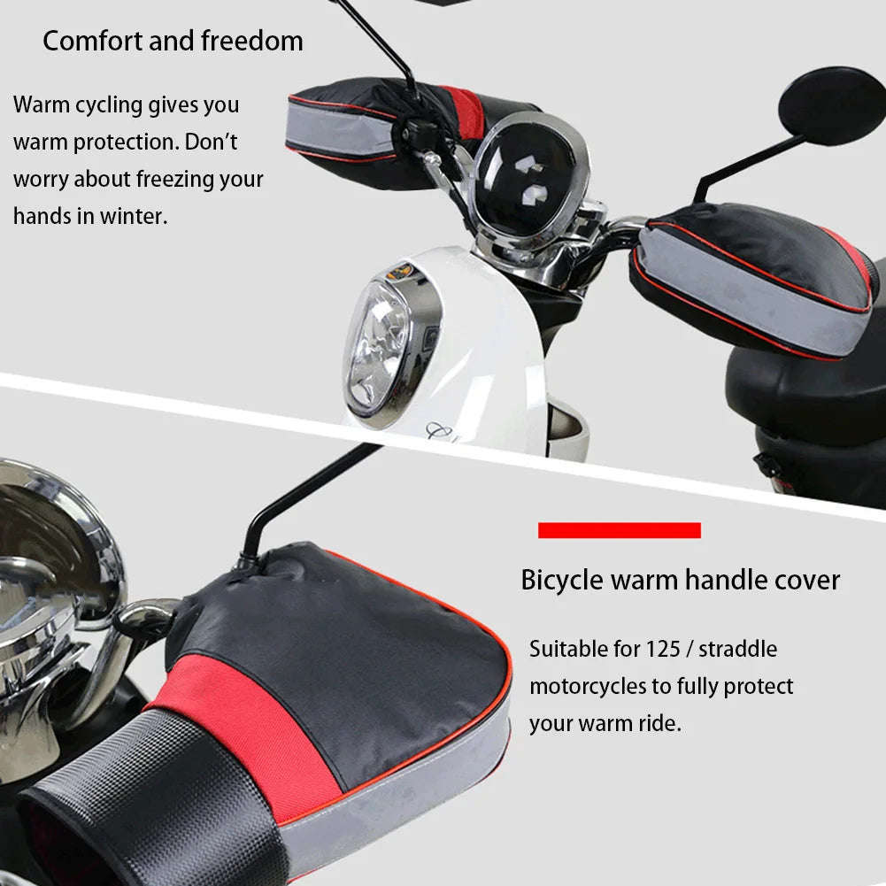 Motorcycle Handlebar Muffs for Warm Dry Winter Riding-Silver