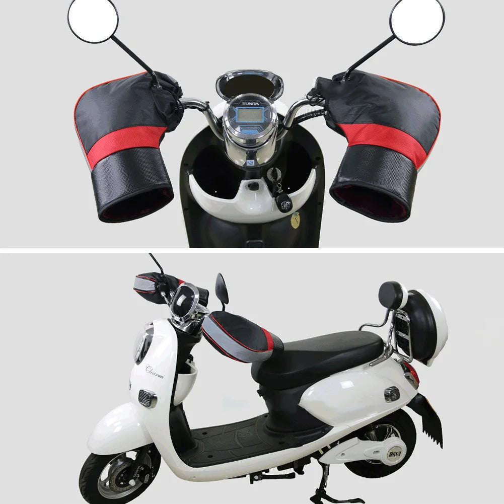 Motorcycle Handlebar Muffs for Warm Dry Winter Riding-Silver