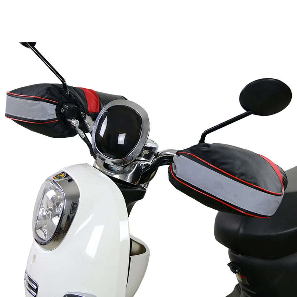 Motorcycle Handlebar Muffs for Warm Dry Winter Riding-Silver