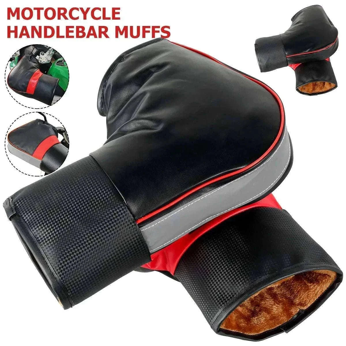 Motorcycle Handlebar Muffs for Warm Dry Winter Riding-Silver