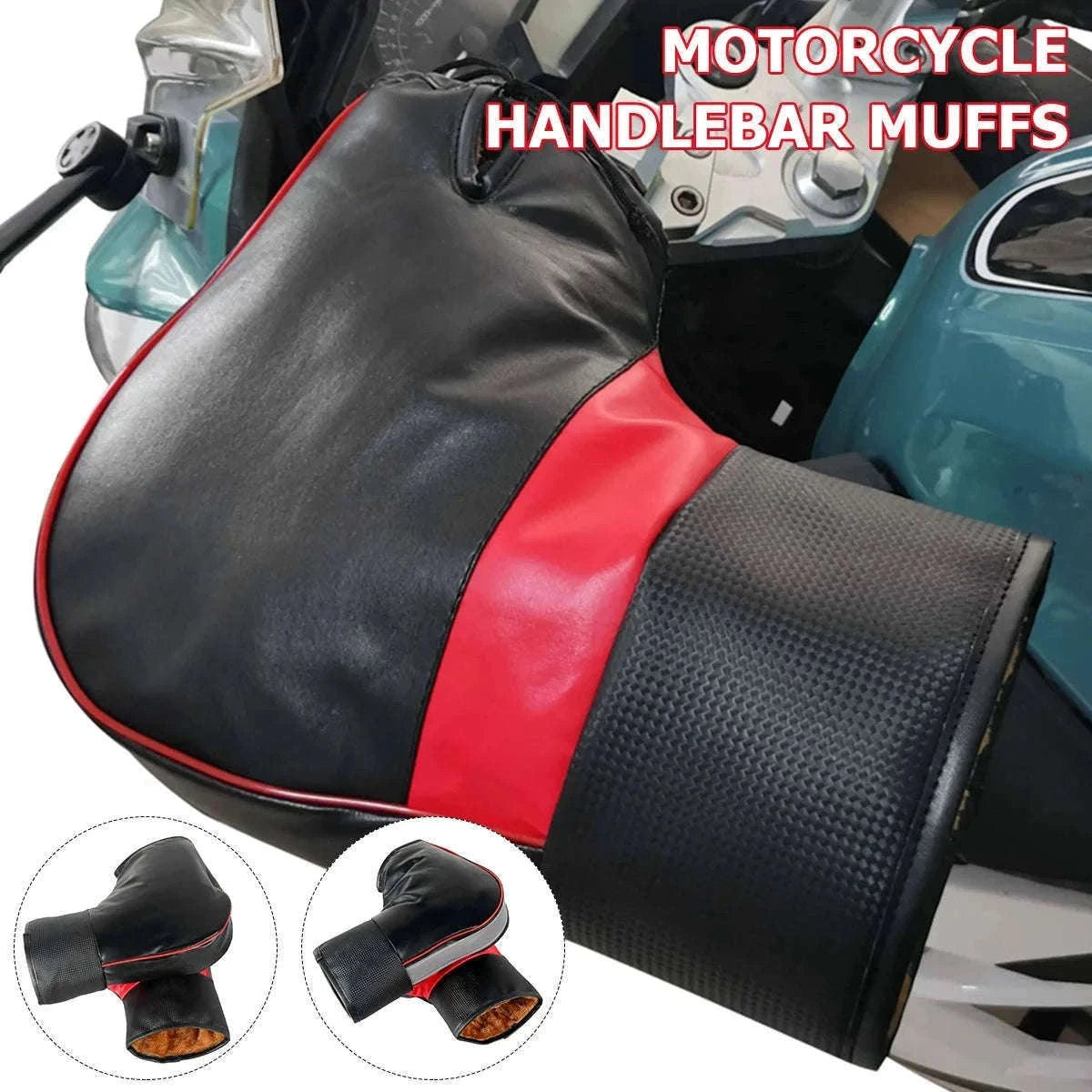 Motorcycle Handlebar Muffs for Warm Dry Winter Riding-Silver