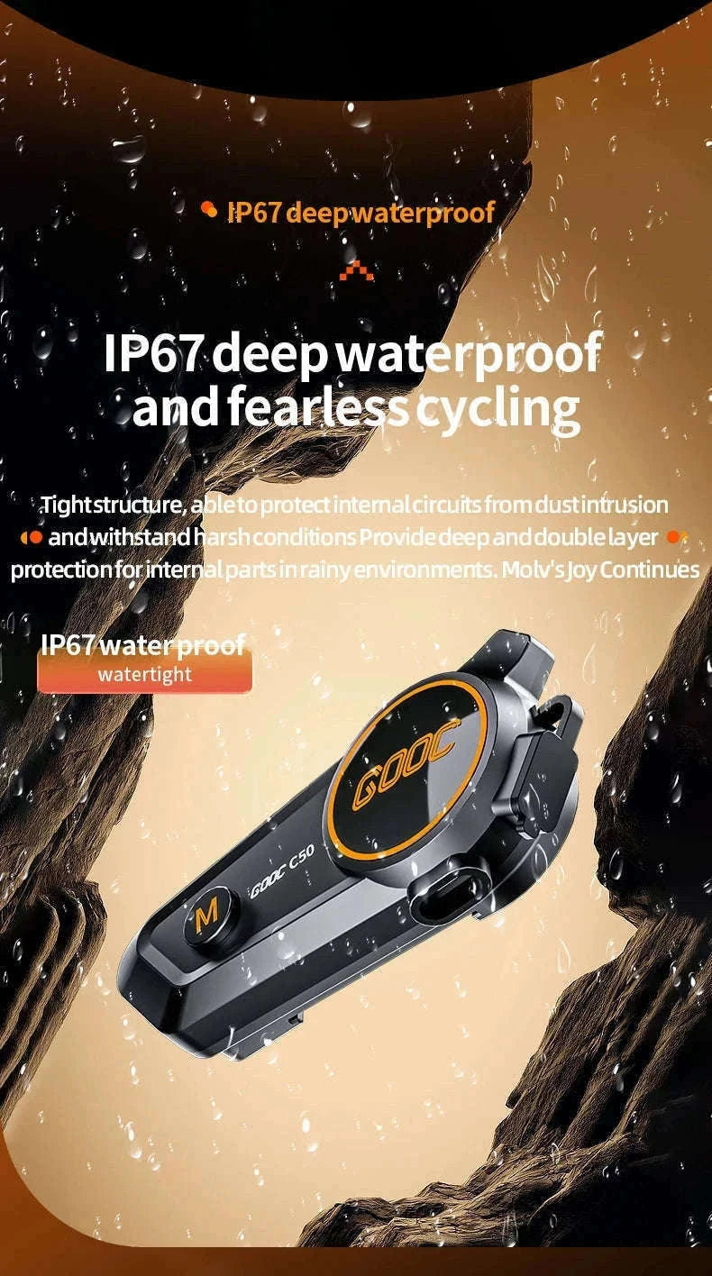 Motorcycle Helmet Bluetooth Headset with Deep Bass & Waterproof Design-hard Tube mic