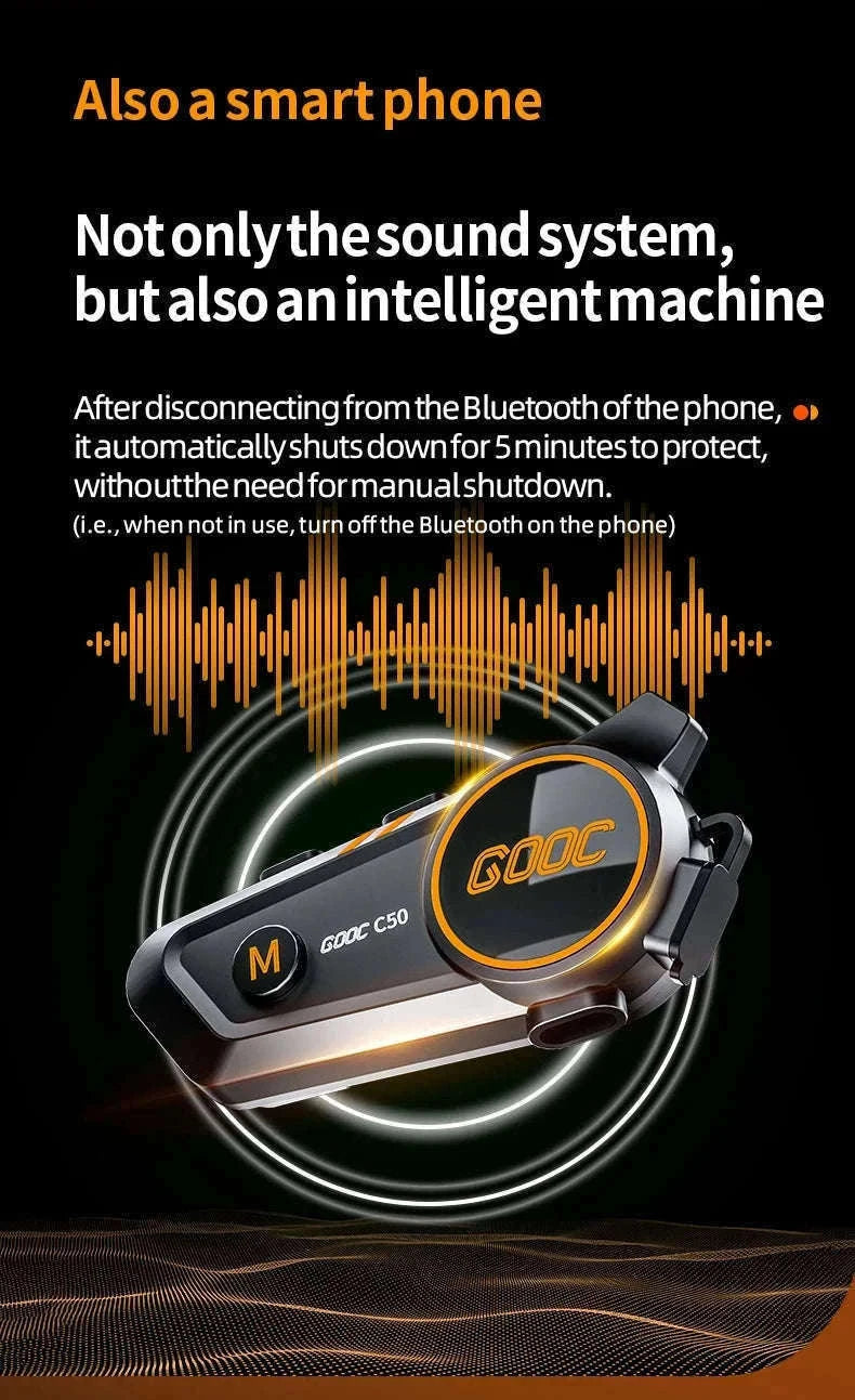 Motorcycle Helmet Bluetooth Headset with Deep Bass & Waterproof Design-hard Tube mic