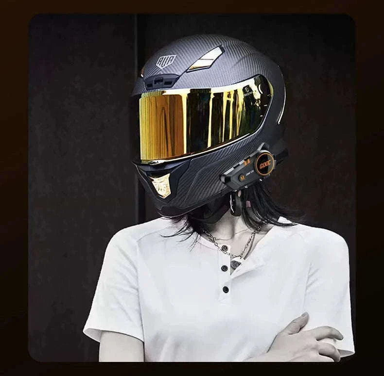 Motorcycle Helmet Bluetooth Headset with Deep Bass & Waterproof Design-hard Tube mic
