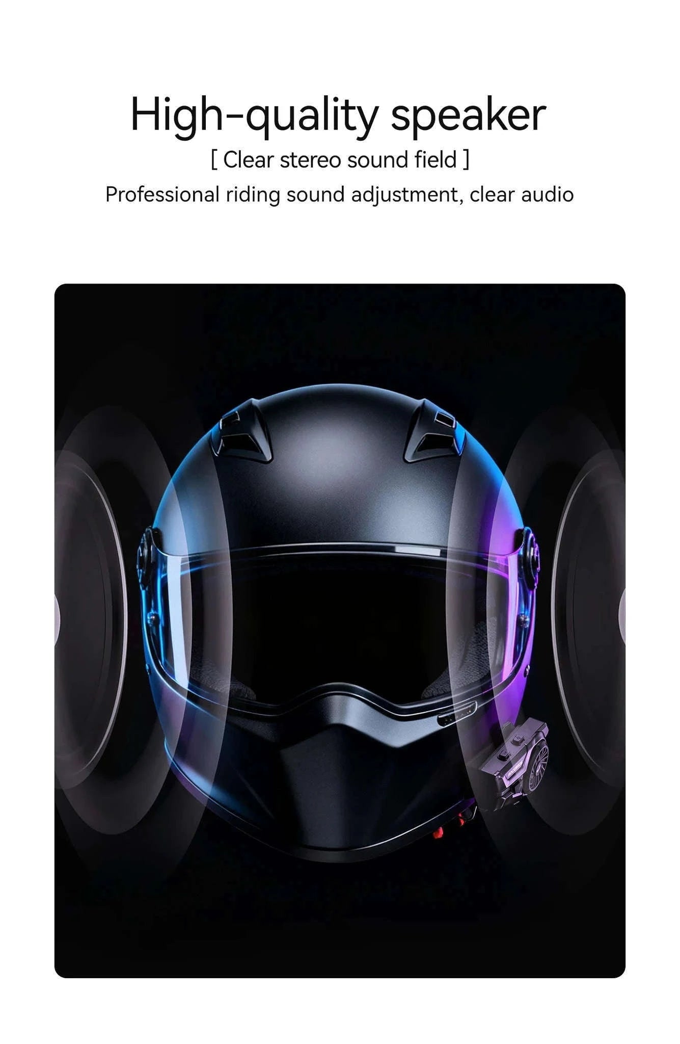 Motorcycle Helmet Bluetooth Headset with Intercom & Voice Control-R1
