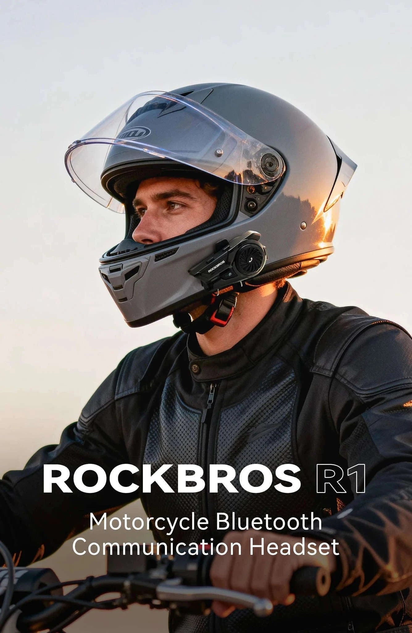 Motorcycle Helmet Bluetooth Headset with Intercom & Voice Control-R1