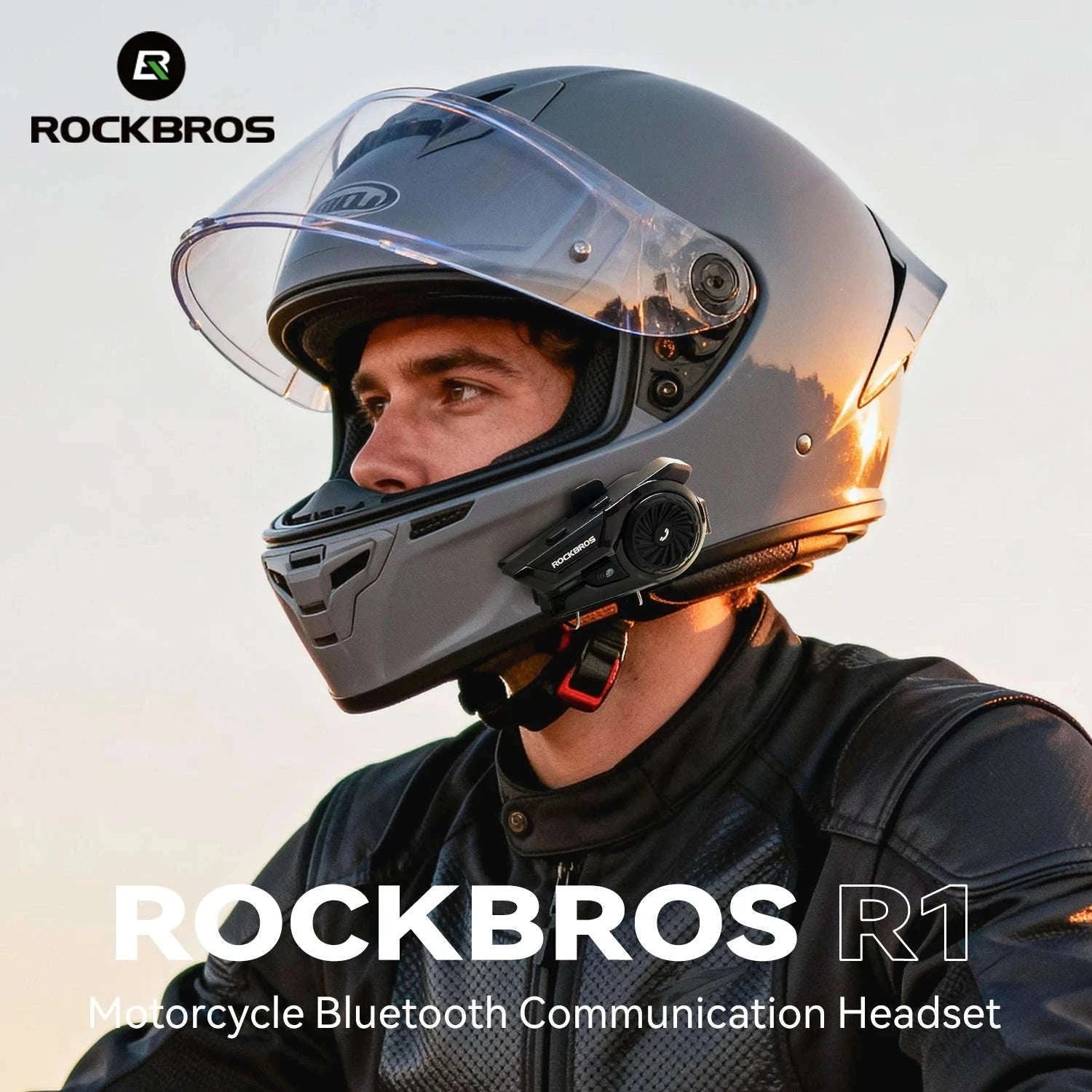 Motorcycle Helmet Bluetooth Headset with Intercom & Voice Control-R1