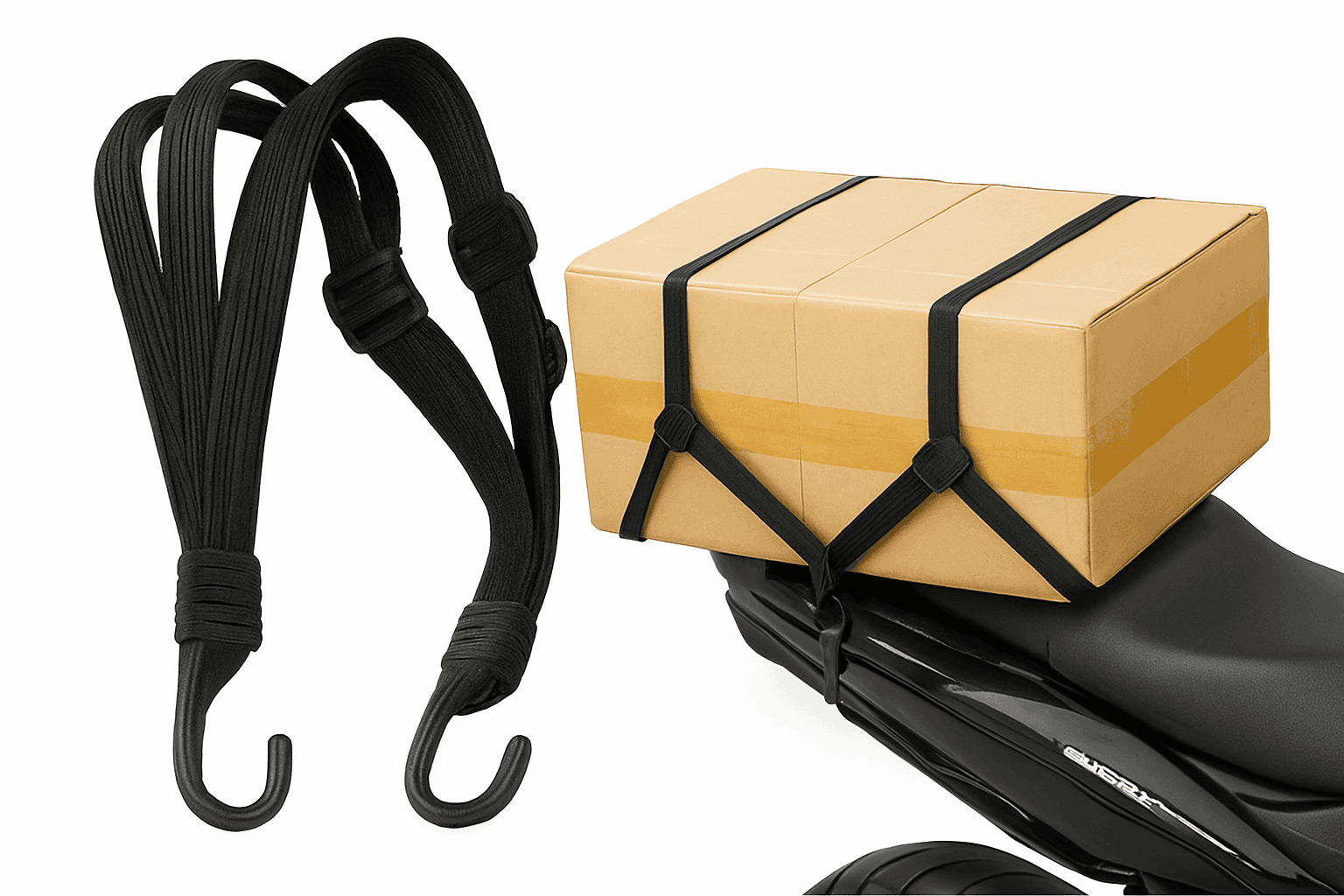 Motorcycle Helmet Fixed Strap for Secure Back-Seat Carrying-60cm