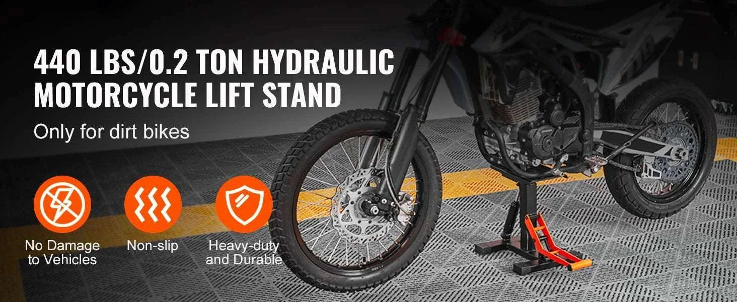 Motorcycle Jack Lift Stand 440lb Hydraulic Dirt Bike Hoist-440 lbs / 8 inch / United States