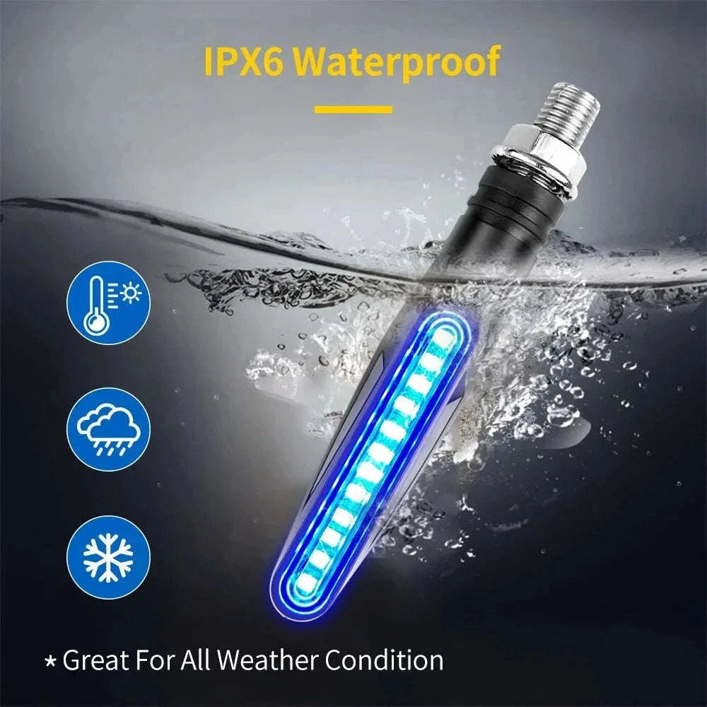 Motorcycle LED Turn Signal & Brake Light Kit-2PCS Flowing Yellow