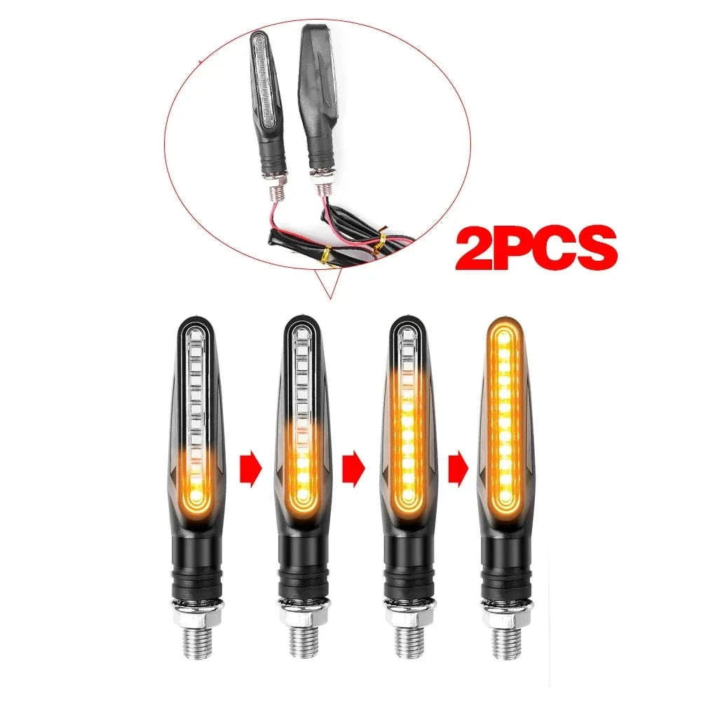 Motorcycle LED Turn Signal & Brake Light Kit-2PCS Flowing Yellow