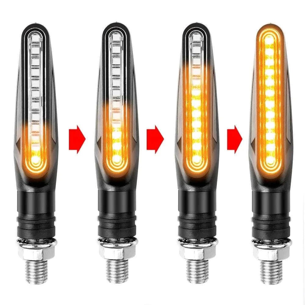 Motorcycle LED Turn Signal & Brake Light Kit-2PCS Flowing Yellow