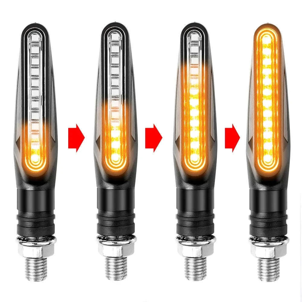 Motorcycle LED Turn Signal & Brake Light Kit-2PCS Flowing Yellow