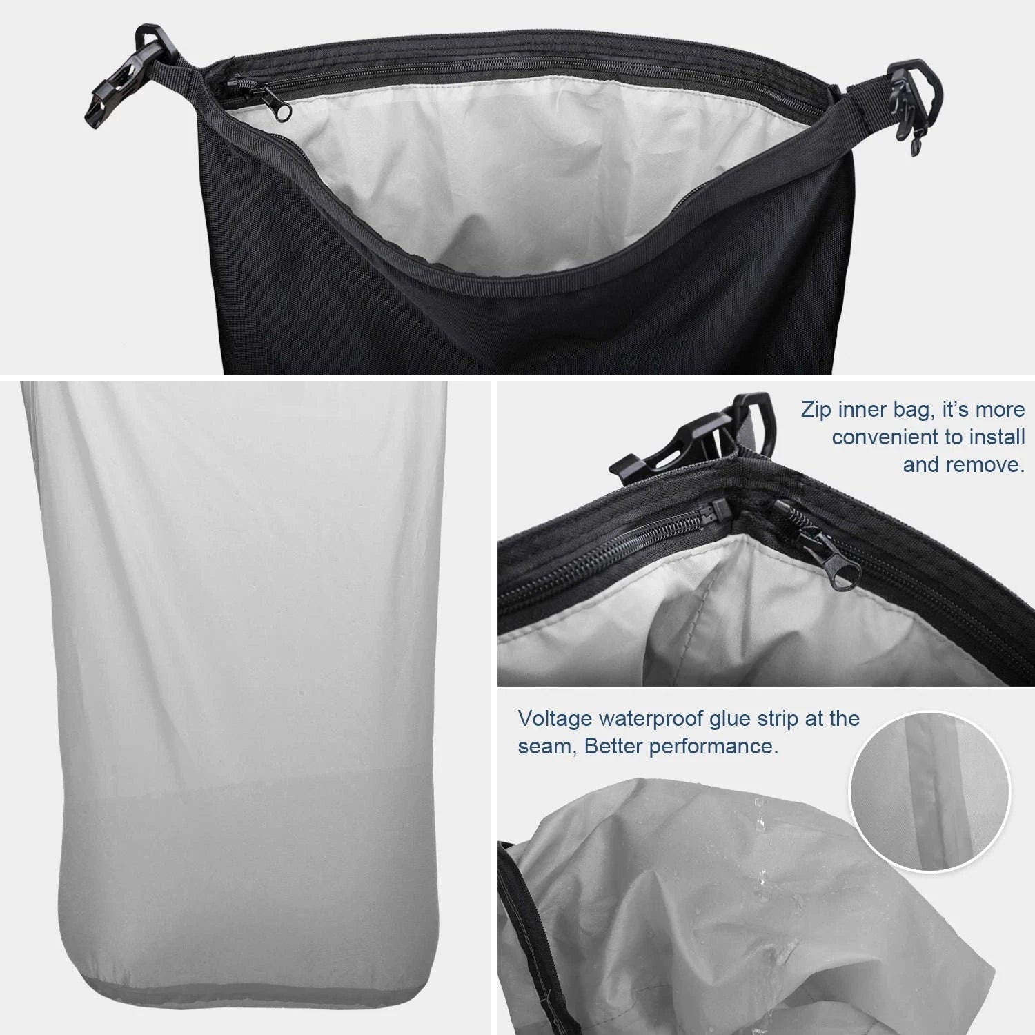 Motorcycle Rear Seat Bag Waterproof Luggage Pack-Black 10L / france
