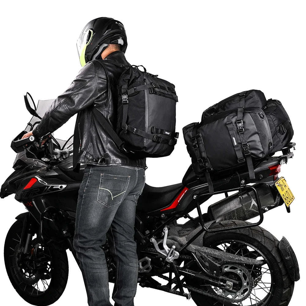 Motorcycle Rear Seat Bag Waterproof Luggage Pack-Black 10L / france