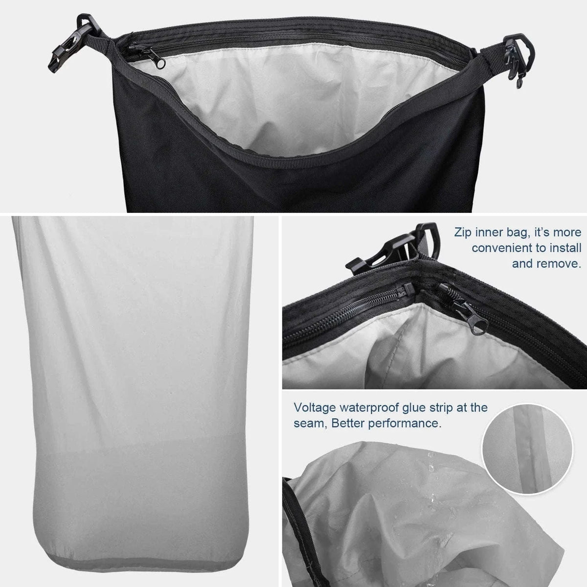 Motorcycle Rear Seat Bag Waterproof Luggage Pack-Black 10L / france