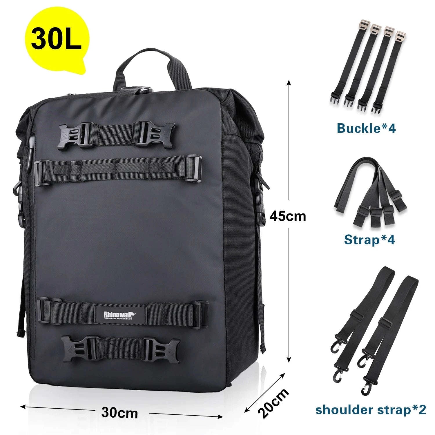 Motorcycle Rear Seat Bag Waterproof Luggage Pack-Black 10L / france