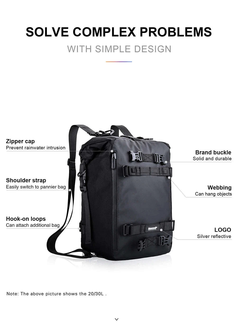 Motorcycle Rear Seat Bag Waterproof Luggage Pack-Black 10L / france