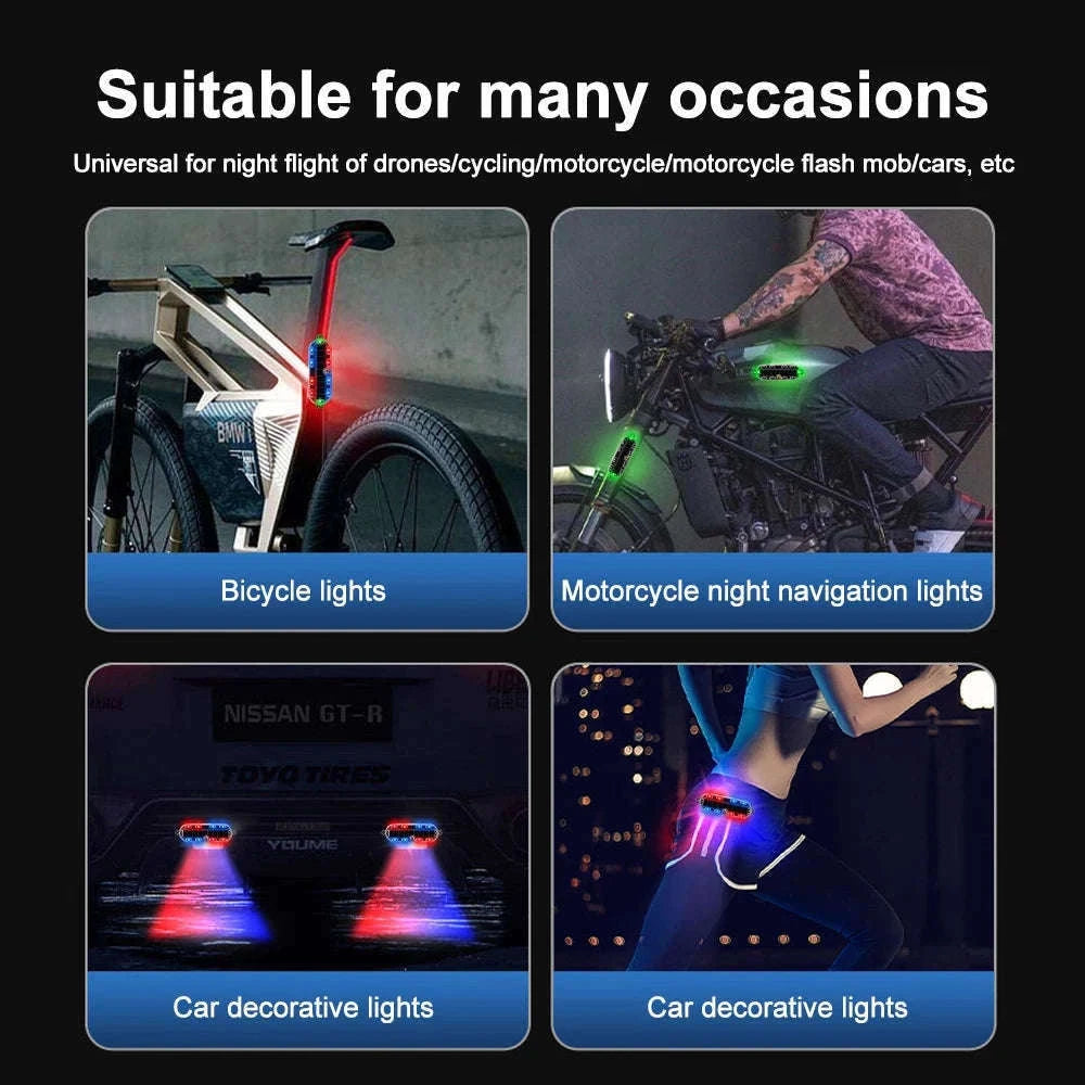 Motorcycle Safety Light Solar Anti-Collision Tail Light-7 Color light