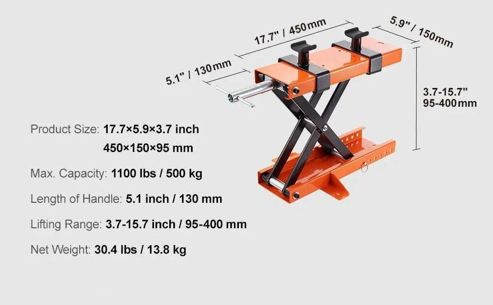 Motorcycle Scissor Lift Jack 1100 lbs Capacity with Safety Pin-1100 lbs / spain