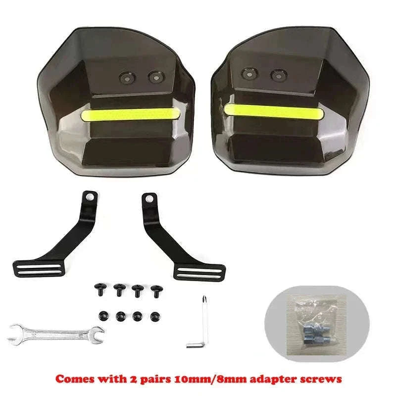 Motorcycle & Scooter Hand Guards with Reflective Safety Strips-F80 Round light colo