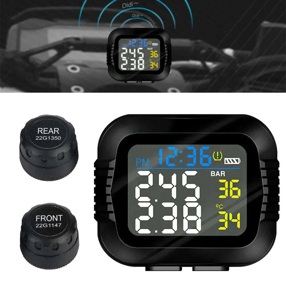 Motorcycle Tire Pressure Monitor-Black