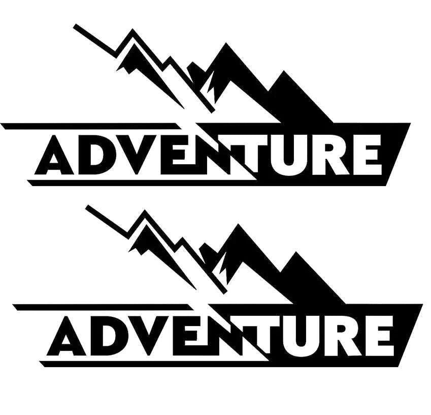 Motorcycle Top Box Reflective Adventure Stickers-2pcs-silver